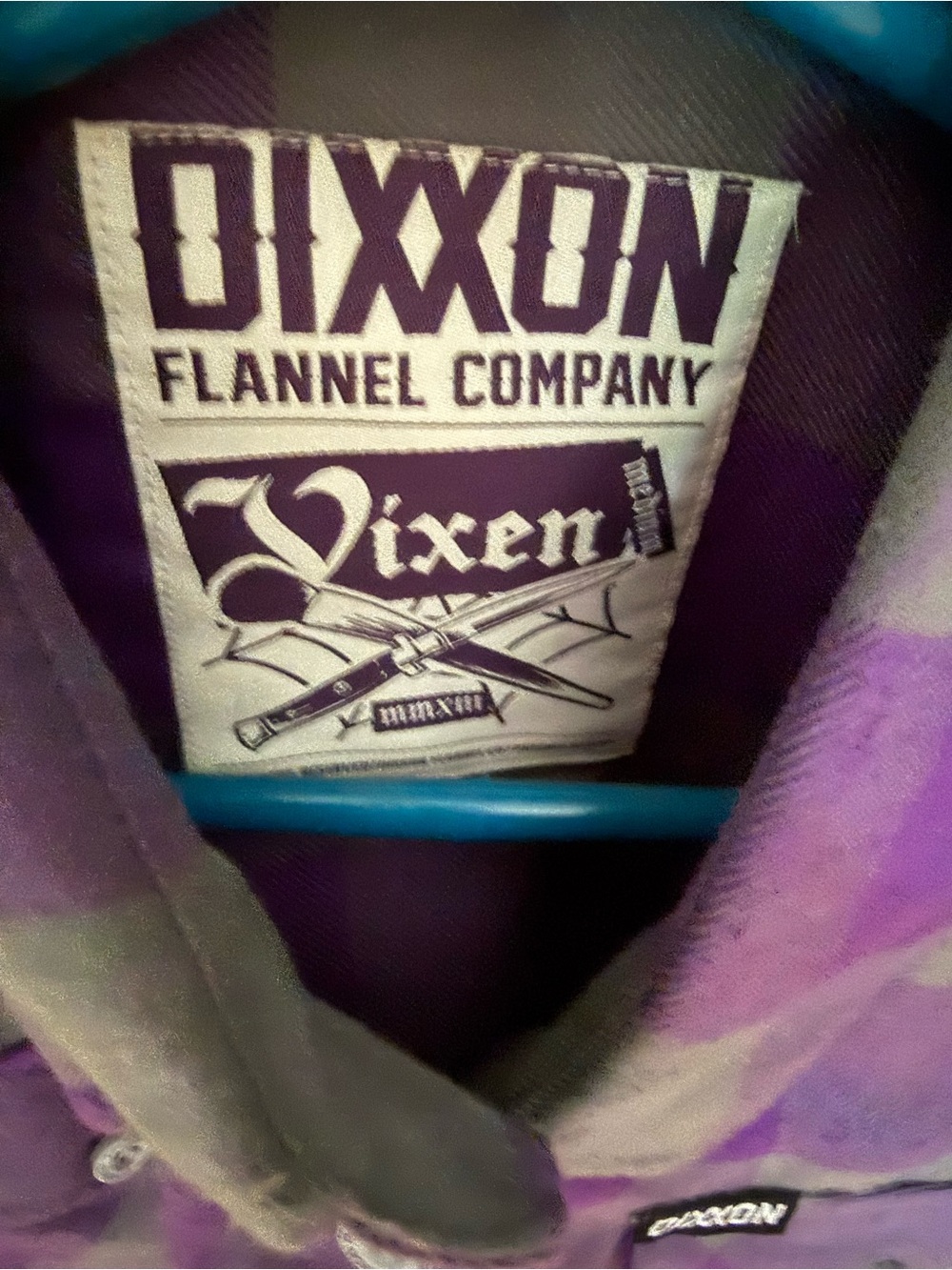DIXXON women’s Purple and Gray vixen flannel Button-Up Shirt - Picture 2 of 5